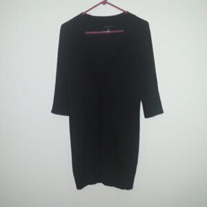 Ladies Banana Republic, Med long length button black cardigan w/ quarter sleeves